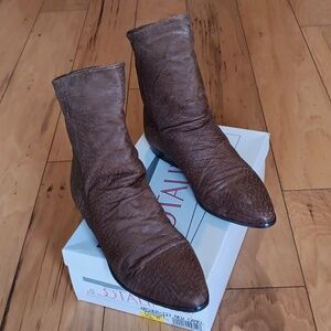 Women's Brown Leather Boots Sz 7.5 M